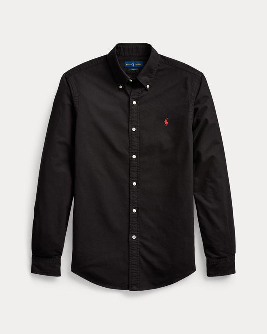 P.o.L.O R.A.L.P.H L.A.U-R.E.N Garment-Dyed Oxford Shirt Custom Fit Black