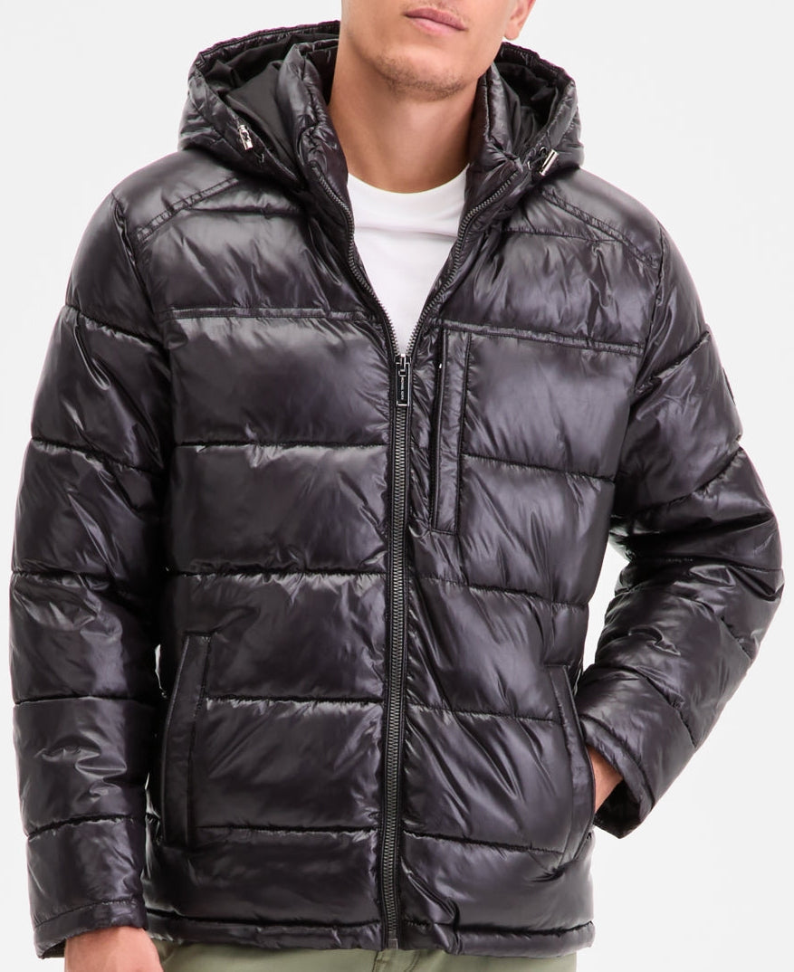 M_i.c.h.a..e.l. K.o.r.s. Men's Puffer SHINY PUFFER JACKET - Winter jacket - Black/Navy/True Blue