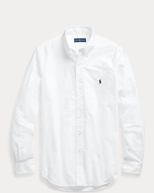 P.o.L.O R.A.L.P.H L.A.U-R.E.N Garment-Dyed Oxford Shirt Custom Fit White