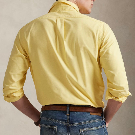 P.o.L.O R.A.L.P.H L.A.U-R.E.N Garment-Dyed Oxford Shirt Custom Fit Yellow