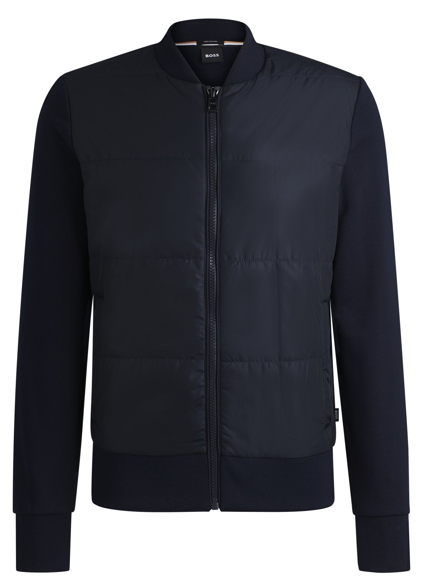 B.O.S.S ZIP-UP SWEATSHIRT IN AND TECHNICAL FABRIC Dark Blue jacket