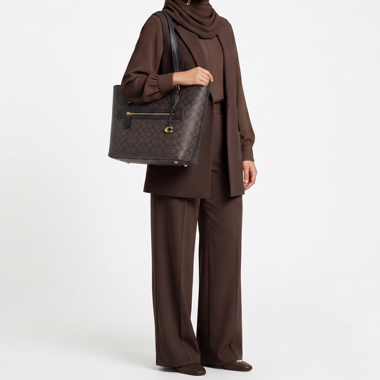 C-O-A-C-H SHOULDER BAG CC402 BROWN MONOGRAM FOR WOMEN