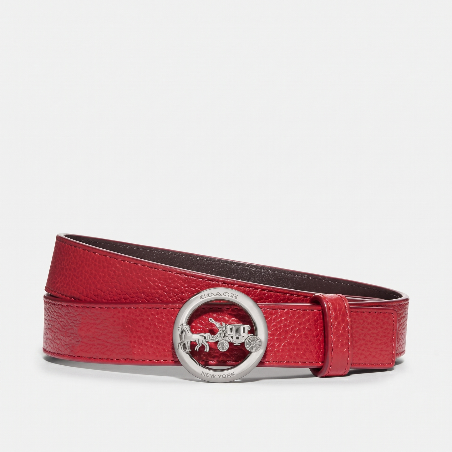 C-O-A-C-H BELT F78181 MAROON FOR WOMEN