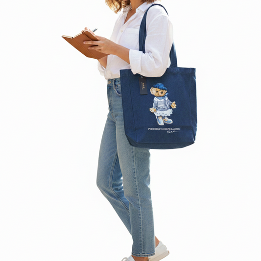 P-O-L-O R-A-L-P-H L-A-U-R-E-N SHOULDER BAG NAVY BLUE FOR WOMEN