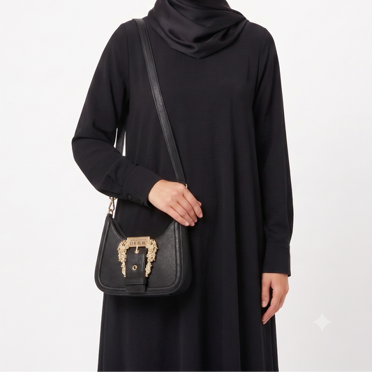 V-E-R-S-A-C-E J-E-A-N-S C-O-U-T-U-R-E CROSSBODY BAG 74VA4BF5 BLACK FOR WOMEN