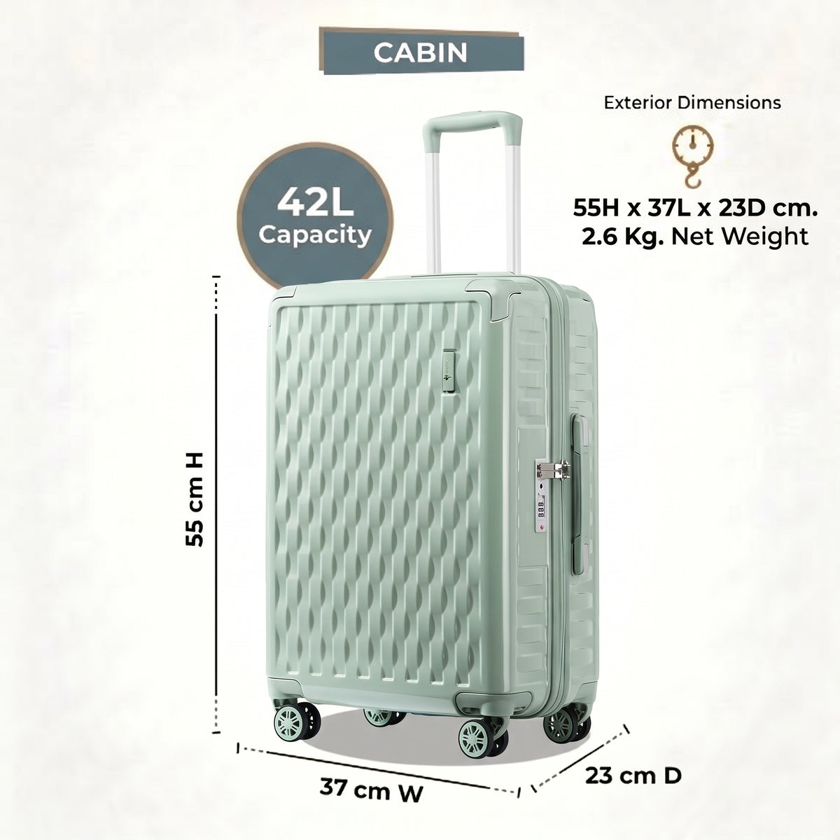 S-E-A C-H-O-I-C-E LUGGAGE BAG GEYAO GREEN(42L)