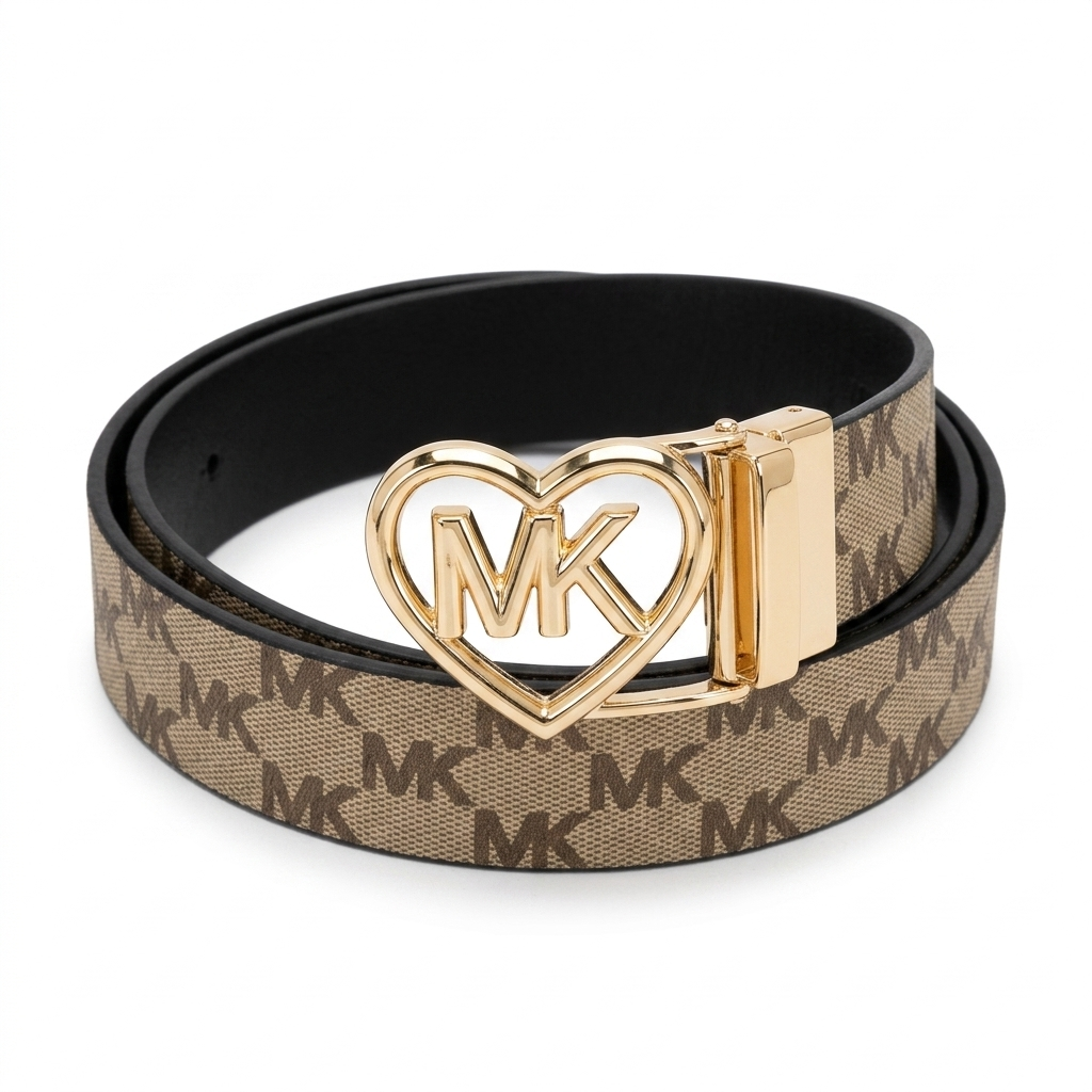M.I-C.H-A.E.L. K.O-R.S.REVERSIBLE BELT BLACK - BEIGE FOR WOMEN
