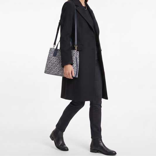 T.O.M-M.Y H.I.L.F-I.G.E.R CROSSBODY BAG NAVY MONOGRAM FOR WOMEN