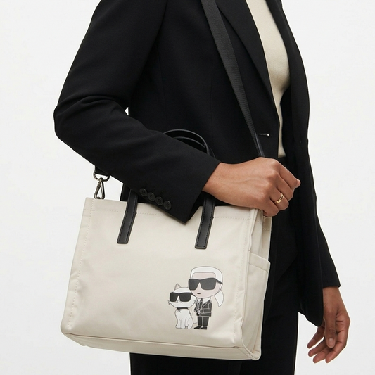 K.A-R.L L.A.G.E-R.F.E.L.D CROSSBODY BAG BEIGE FOR WOMEN