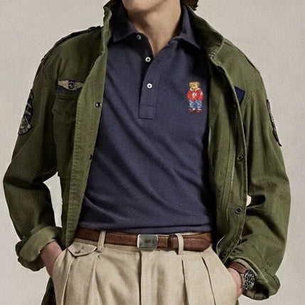 P.O.L.O R.A.L.P.H L.A.U.R.E.N Custom Fit Polo Bear Mesh Polo Shirt