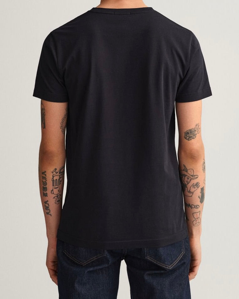 G.a.N_T NAVY/Black/White Original Slim Fit V-Neck T-Shirt