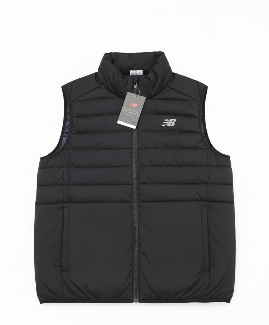 New Balance Puffer Tech Vest Quilted Comfort Black Puffer Full Zip with Pockets Black/Gray/Navy/Blue/Green/Cream