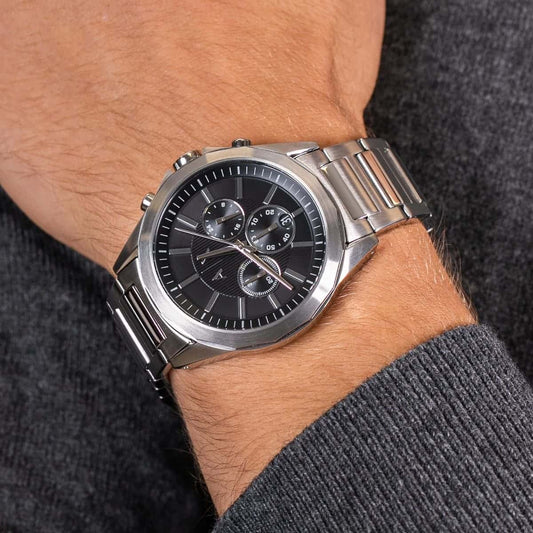 A-R-M-A-N-I E-X-C-H-A-N-G-E WATCH AX2600 SILVER FOR MEN