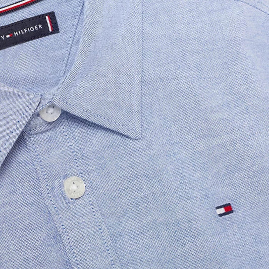 T.o.m.m.y. Stretch Oxford Cotton Slim Fit Shirt light blue