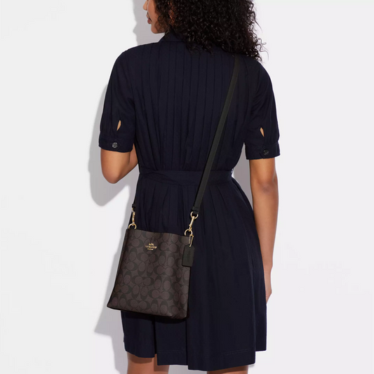 C-O-A-C-H CROSSBODY BAG CA582 BROWN&BLACK MONOGRAM FOR WOMEN