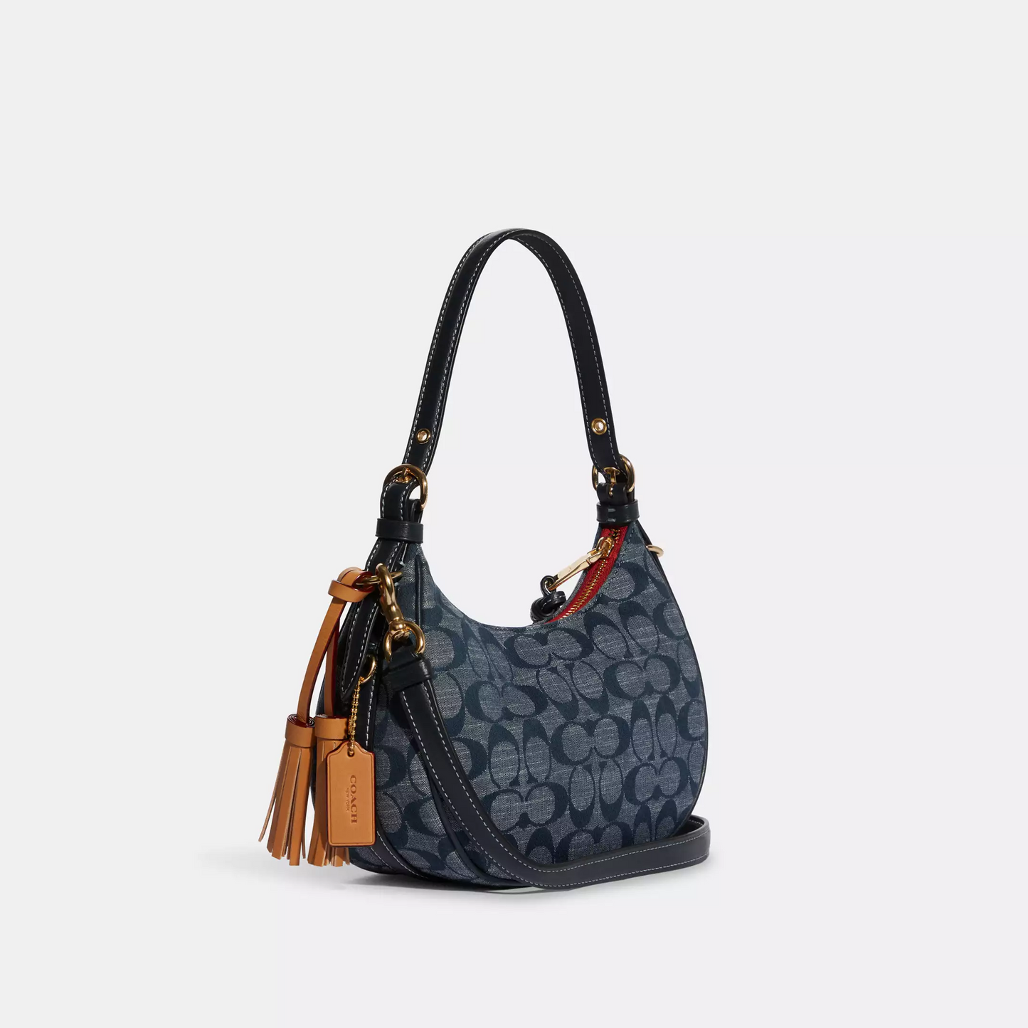 C-O-A-C-H CROSSBODY BAG C8163 LNDIGO&BLACK MONOGRAM FOR WOMEN