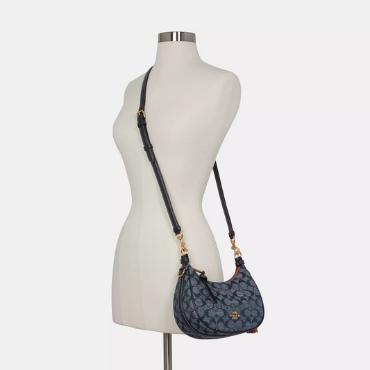 C-O-A-C-H CROSSBODY BAG C8163 LNDIGO&BLACK MONOGRAM FOR WOMEN