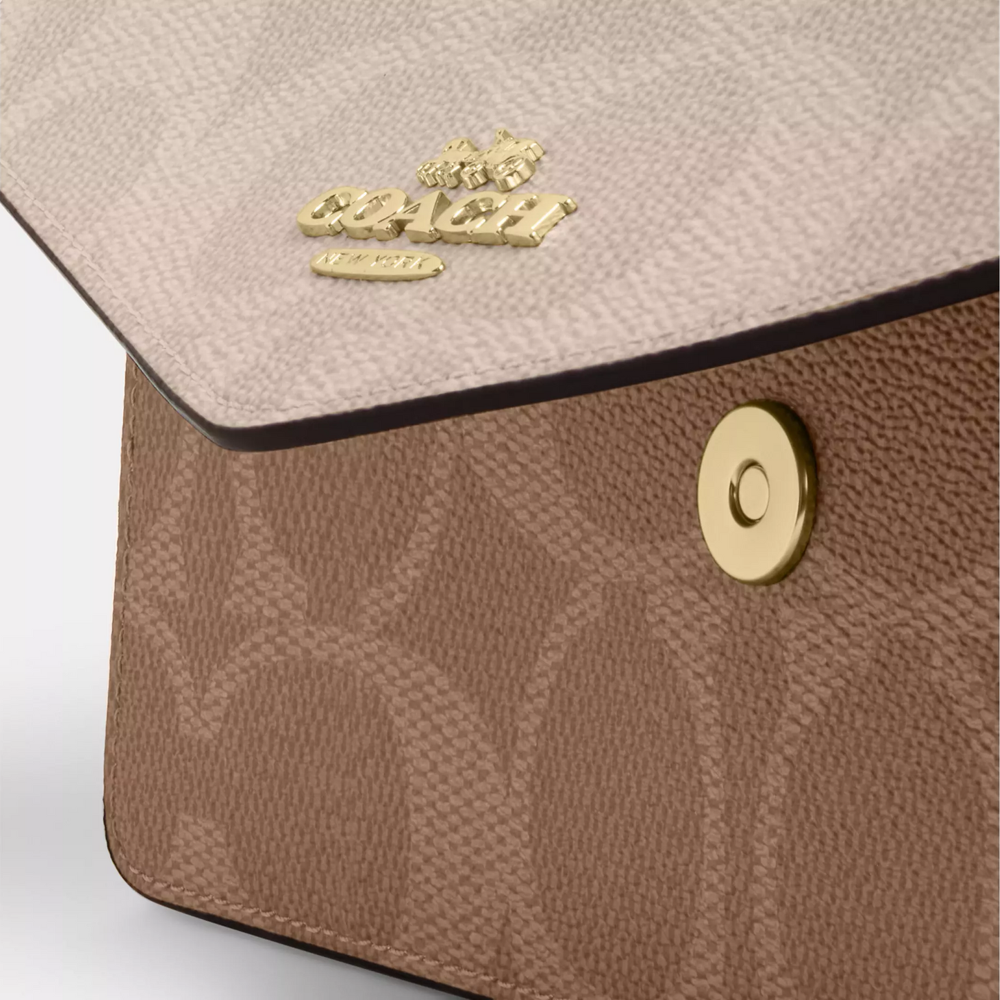 C-O-A-C-H CROSSBODY BAG CB198 BEIGE&BROWN MONOGRAM FOR WOMEN