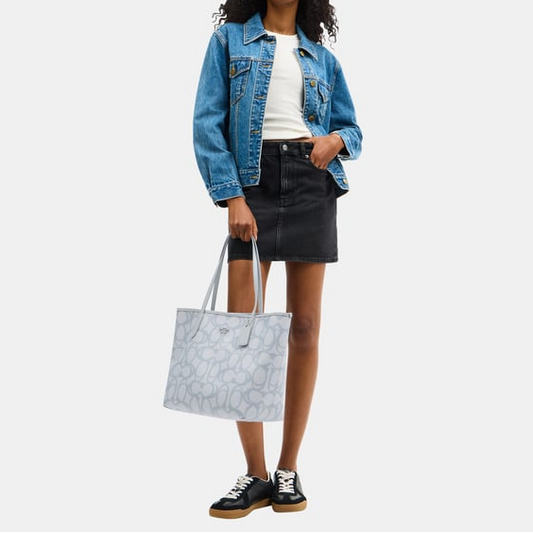 C-O-A-C-H SHOULDER BAG CBH89 ICE BLUE MONOGRAM FOR WOMEN