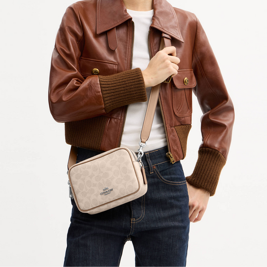 C-O-A-C-H CROSSBODY BAG CEK69 BEIGE MONOGRAM FOR WOMEN