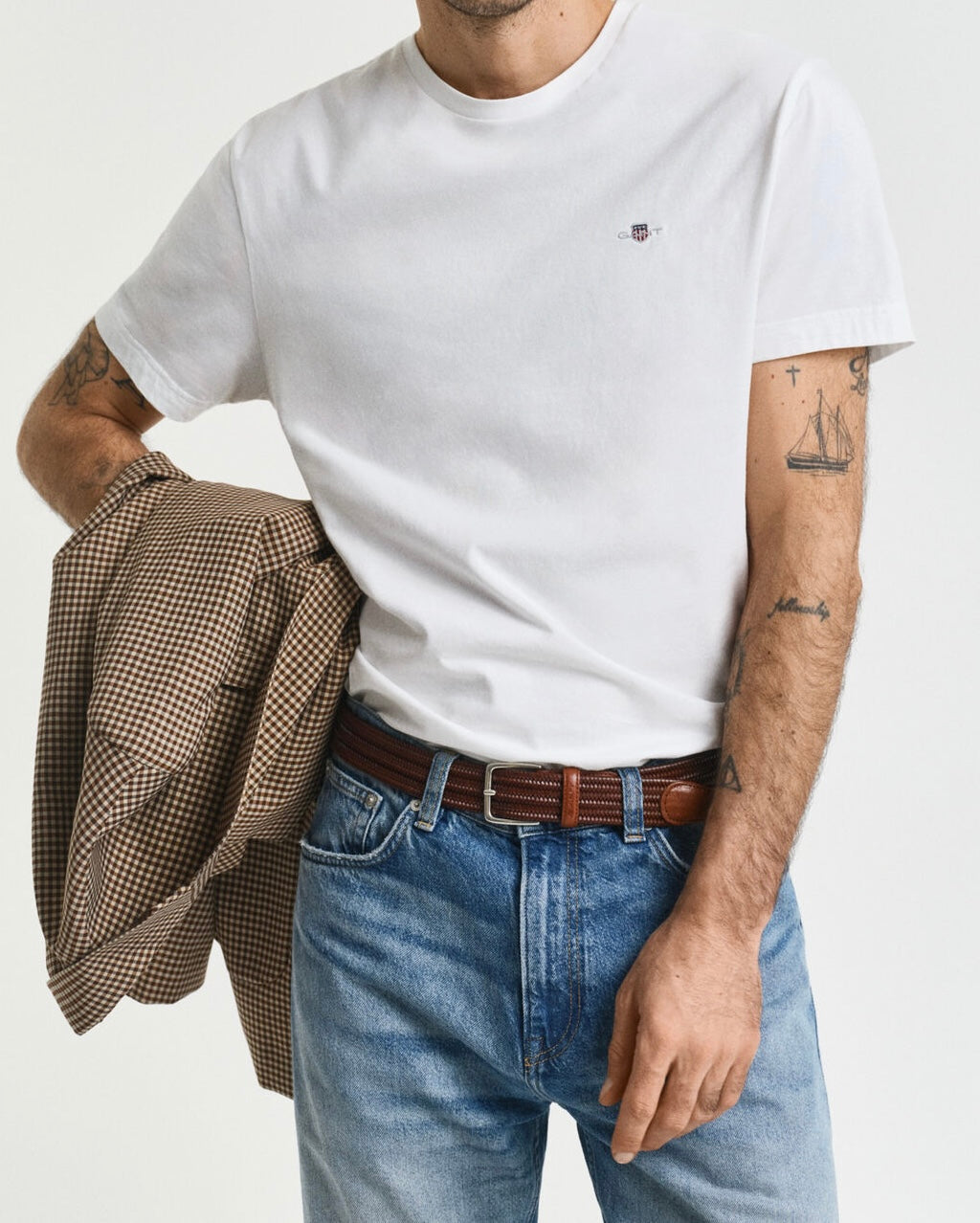 G.a-n.t Reg Shield SS t-shirt White/Black