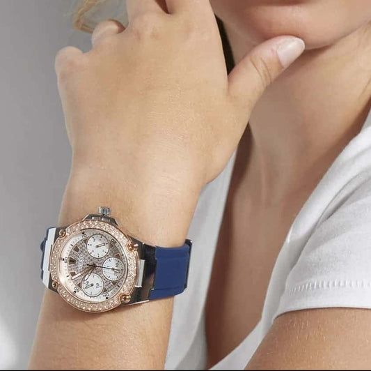 G-U-E-S-S WATCH W1291L2 DARK BLUE&ROSE GOLD FOR WOMEN