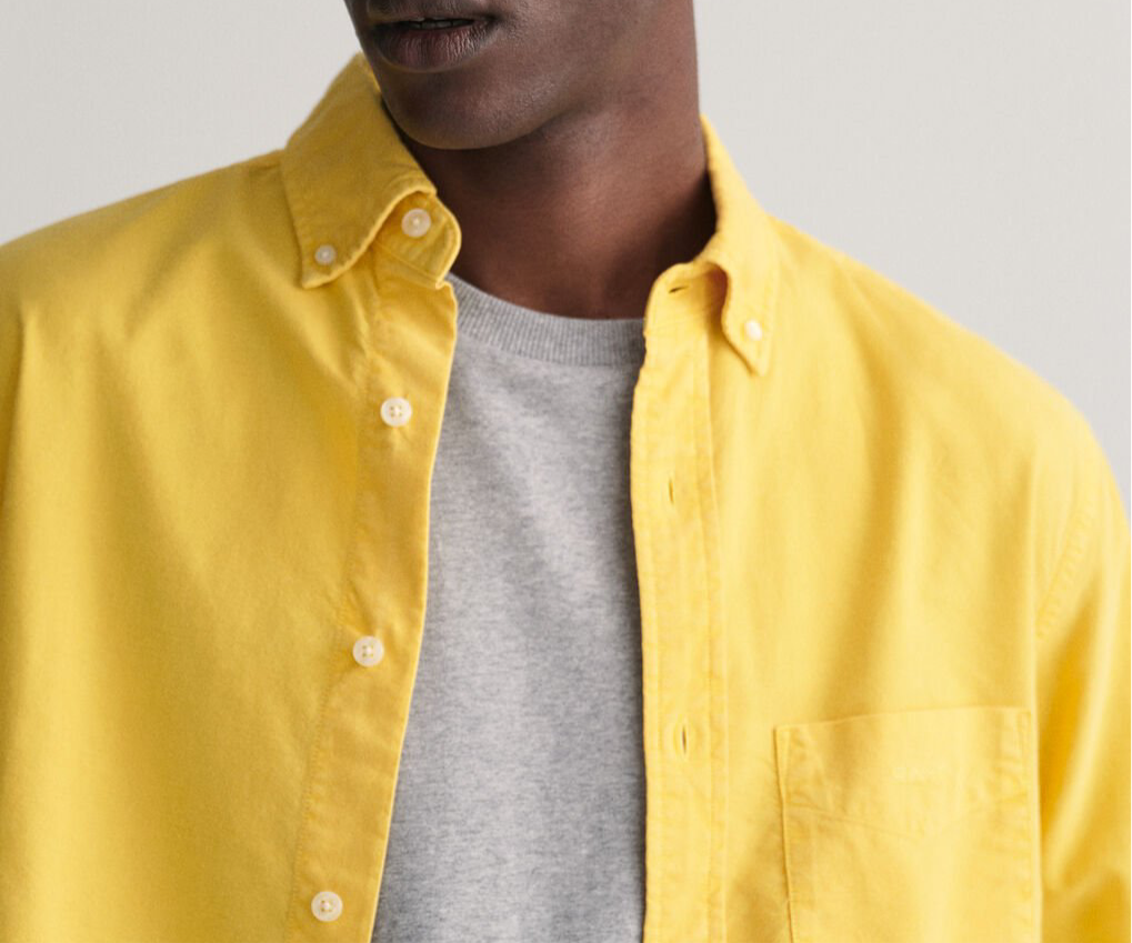 G.a.N.T Reg Ut Brushed Oxford Shirt Regular Fit Parchment Yellow