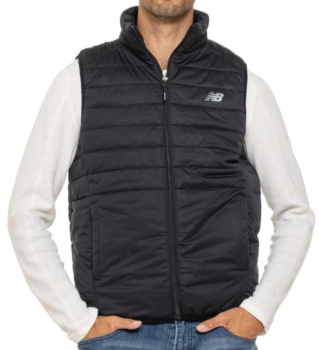 New Balance Puffer Tech Vest Quilted Comfort Black Puffer Full Zip with Pockets Black/Gray/Navy/Blue/Green/Cream