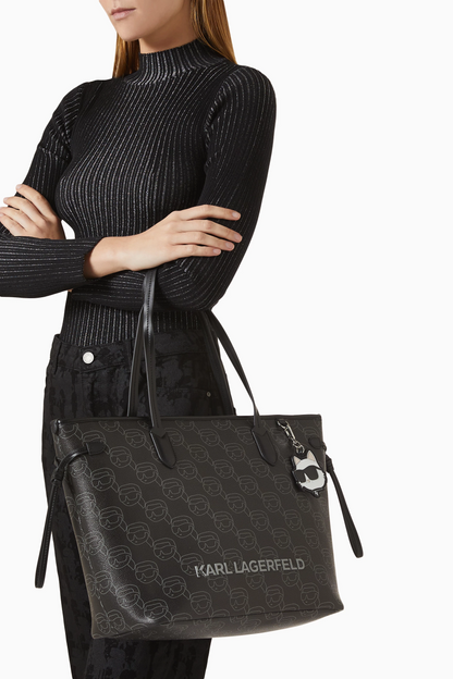 K.A-R.L L.A.G.E-R.F.E.L.D TOTE BAG BLACK FOR WOMEN