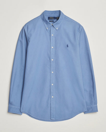 P.o.L.O R.A.L.P.H L.A.U-R.E.N Garment-Dyed Oxford Shirt Custom Fit Bastille Blue