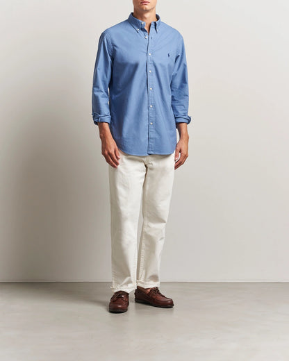 P.o.L.O R.A.L.P.H L.A.U-R.E.N Garment-Dyed Oxford Shirt Custom Fit Bastille Blue