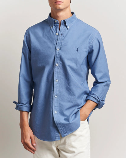 P.o.L.O R.A.L.P.H L.A.U-R.E.N Garment-Dyed Oxford Shirt Custom Fit Bastille Blue