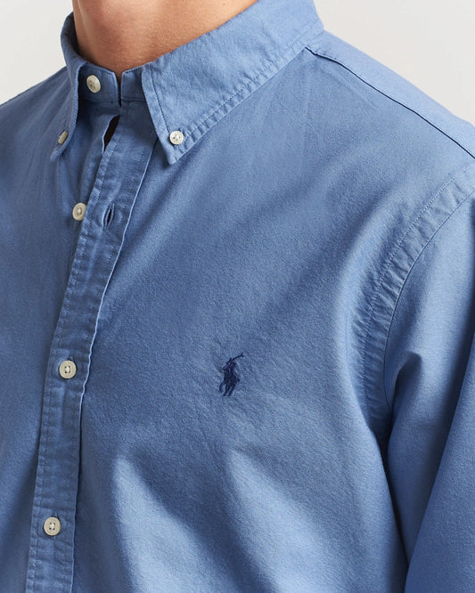 P.o.L.O R.A.L.P.H L.A.U-R.E.N Garment-Dyed Oxford Shirt Custom Fit Bastille Blue