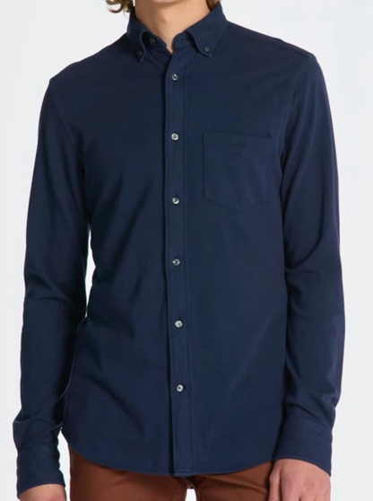 G.A.N.T REG GMNT DYED JERSEY PIQUE SHIRT Marine