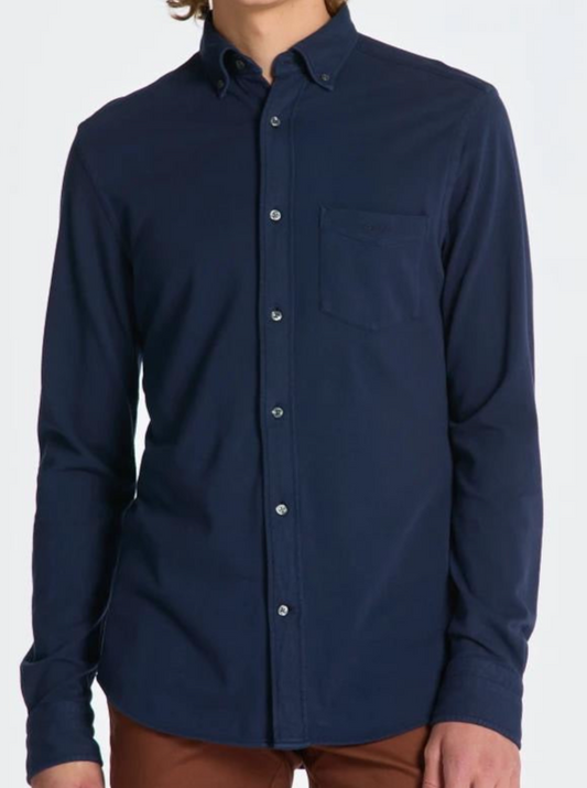 G.A.N.T REG GMNT DYED JERSEY PIQUE SHIRT Marine