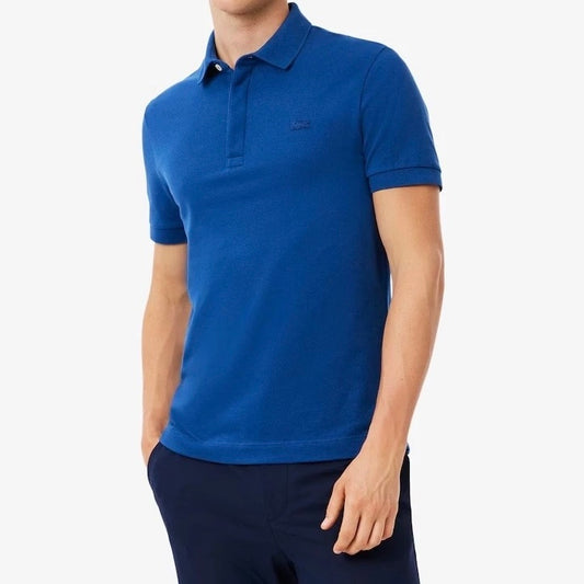 L.a.C.O-S.T.E P.O.L.O shirt Slim Fit Paris Stretch Pique Polo Shirt Blue