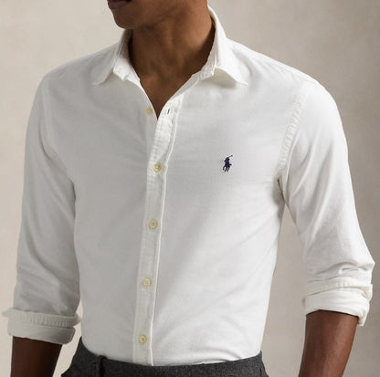 P.o.L.O R.A.L.P.H L.A.U-R.E.N Garment-Dyed Oxford Shirt Custom Fit White