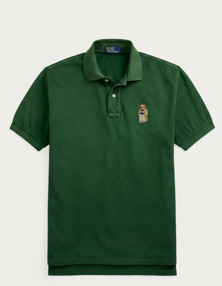 P.O.L.O R.A.L.P.H L.A.U.R.E.N Custom Fit Polo Bear Mesh Polo Shirt Green