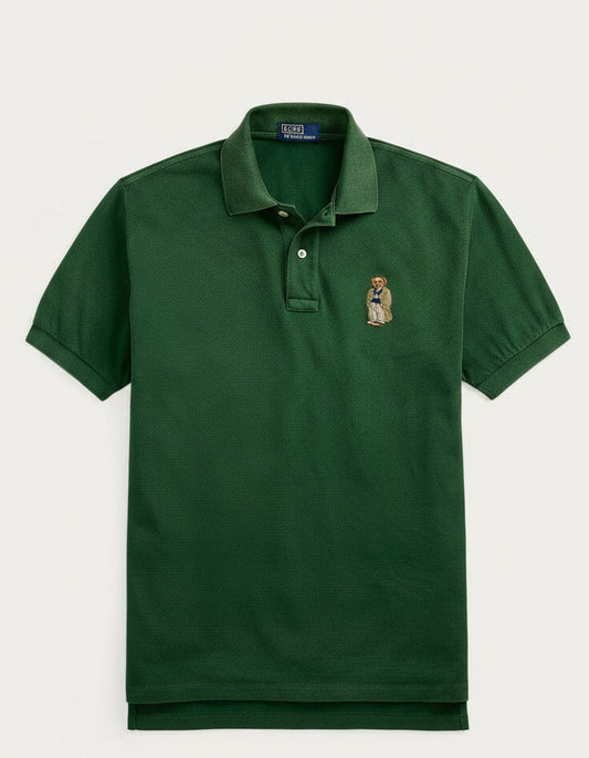 P.O.L.O R.A.L.P.H L.A.U.R.E.N Custom Fit Polo Bear Mesh Polo Shirt Green