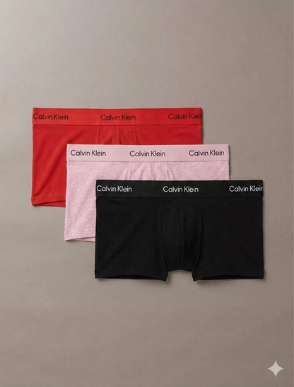 C.a-L.V.I.N. K.L.E/I.N. Icon Cotton Stretch 3-Pack Low Rise Trunks (Multi Color)