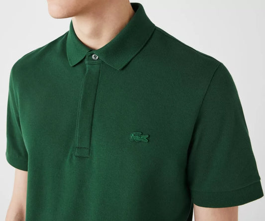 L.a.C.O-S.T.E P.O.L.O shirt Slim Fit Paris Stretch Pique Polo Shirt Green