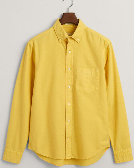 G.a.N.T Reg Ut Brushed Oxford Shirt Regular Fit Parchment Yellow