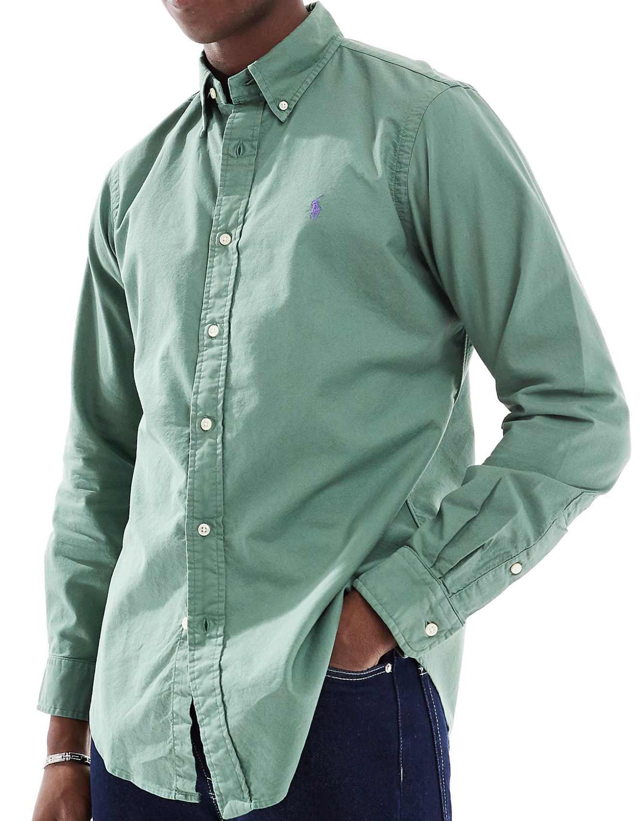 P.o.l.o R.a.l.p.h L.a.u.r.e.n icon logo custom fit shirt in Green