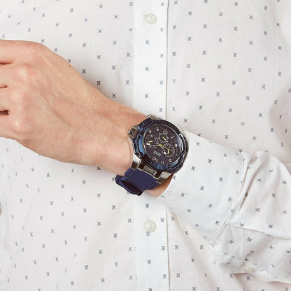 G-U-E-S-S WATCH W1254G1 DARK BLUE&SILVER FOR MEN