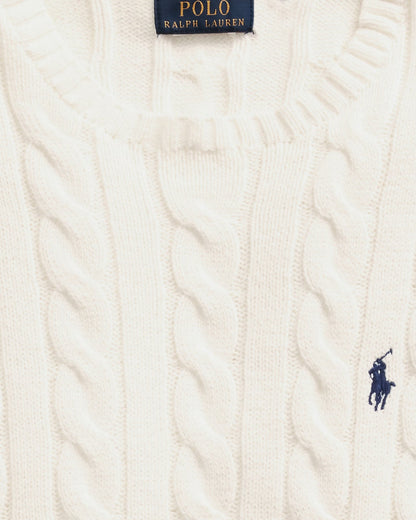 P.o-L.O R.A-L.P.H L.A.U-R.E.N Cable-Knit Cotton Jumper Andover Cream Custom Slim Fit
