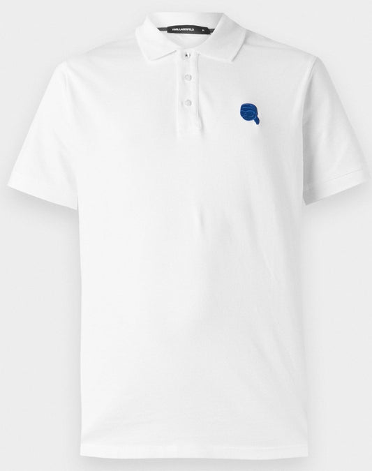 K.a.R.L L.A.G.E.R.F.E.L.D Polo Shirt (White / Gray)