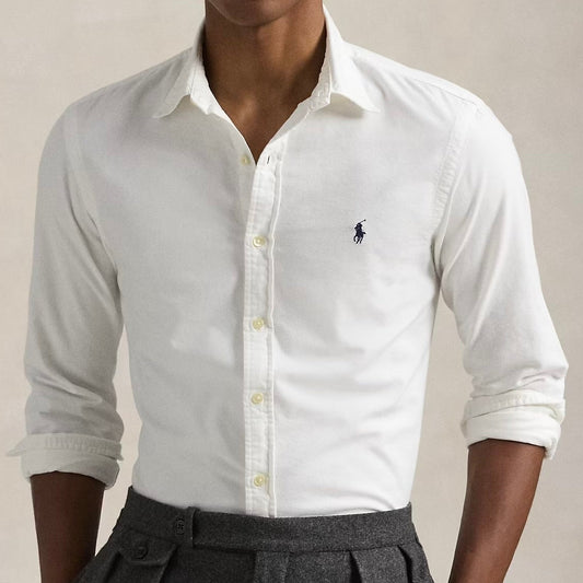 P.o.L.O R.A.L.P.H L.A.U-R.E.N Garment-Dyed Oxford Shirt Custom Fit White