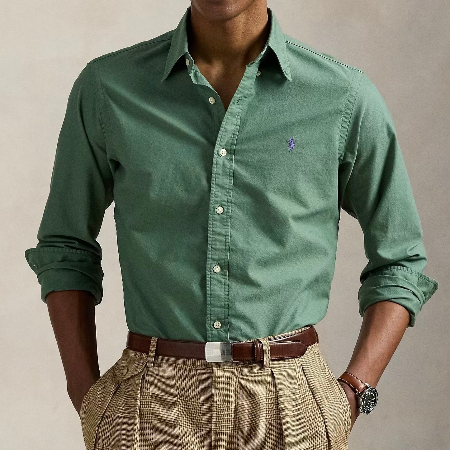 P.o.l.o R.a.l.p.h L.a.u.r.e.n icon logo custom fit shirt in Green