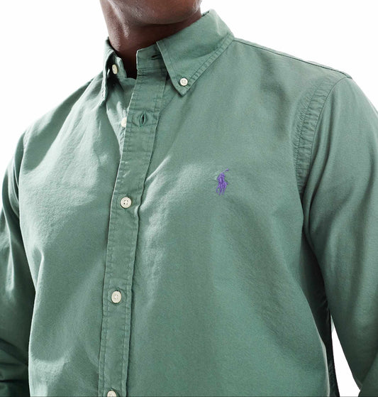 P.o.l.o R.a.l.p.h L.a.u.r.e.n icon logo custom fit shirt in Green