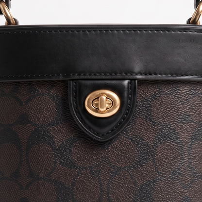 C-O-A-C-H MAKEUP BAG CBQ35 BROWN MONOGRAM&BLACK FOR WOMEN